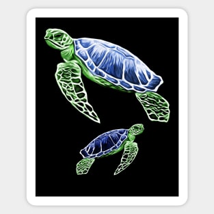 Blue Green Sea Turtles Sticker